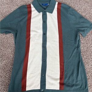 Apt. 9 Men's Teal and Red Panel Shirt